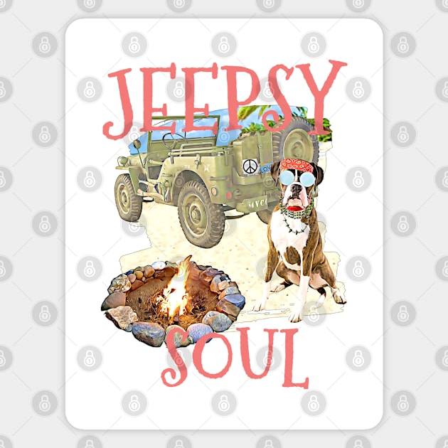 Jeepsy Soul Boxer Magnet by Witty Things Designs